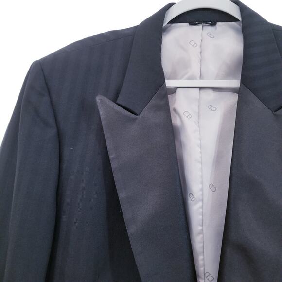 Christian Dior Blazer size 41R Striped Peak Lapel Tuxedo Blazer - Picture 4 of 14